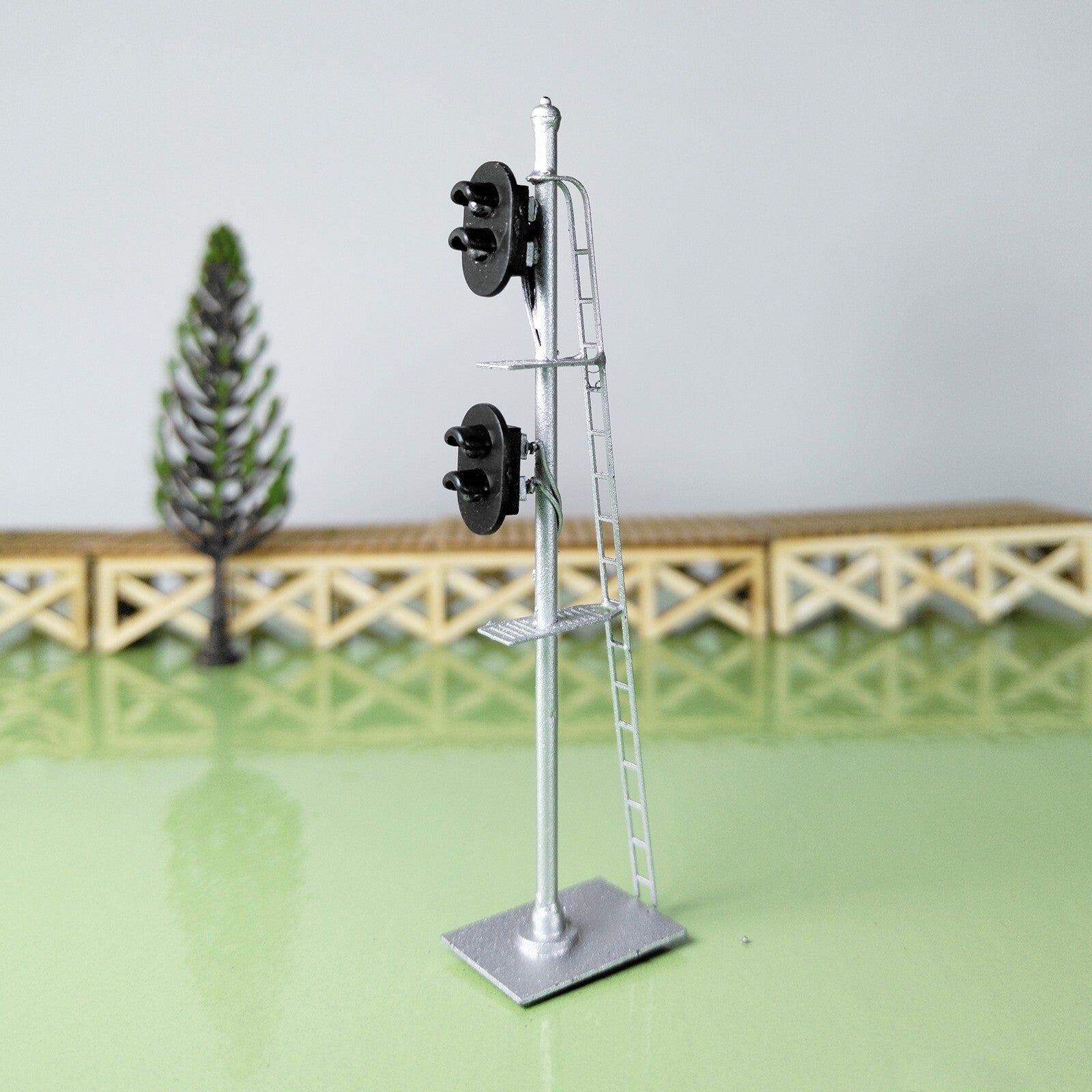 1 x HO scale model railroad 2 heads 2 aspects block signal LED made #K22Sr
