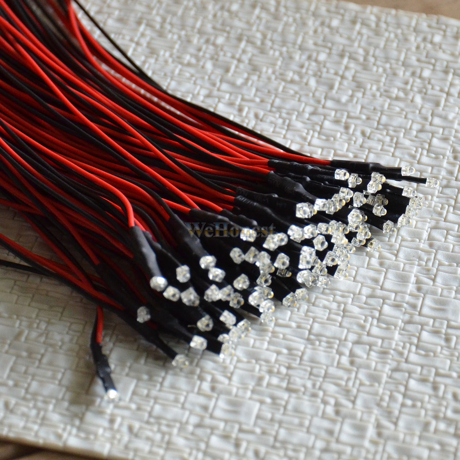 20 pcs Pre-Wired 1.8mm warm white LEDs prewired resistor for 12V - 16V use