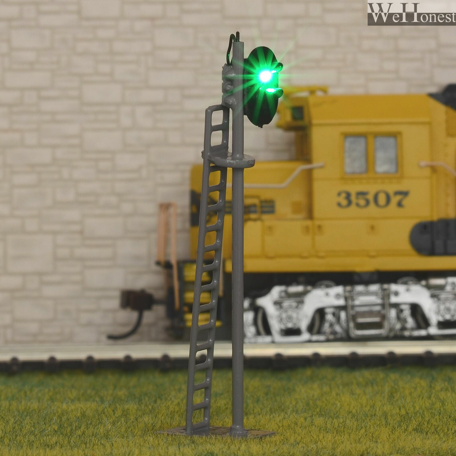 1 x OO / HO scale model train railroad LED 12V block signal green over red #G87