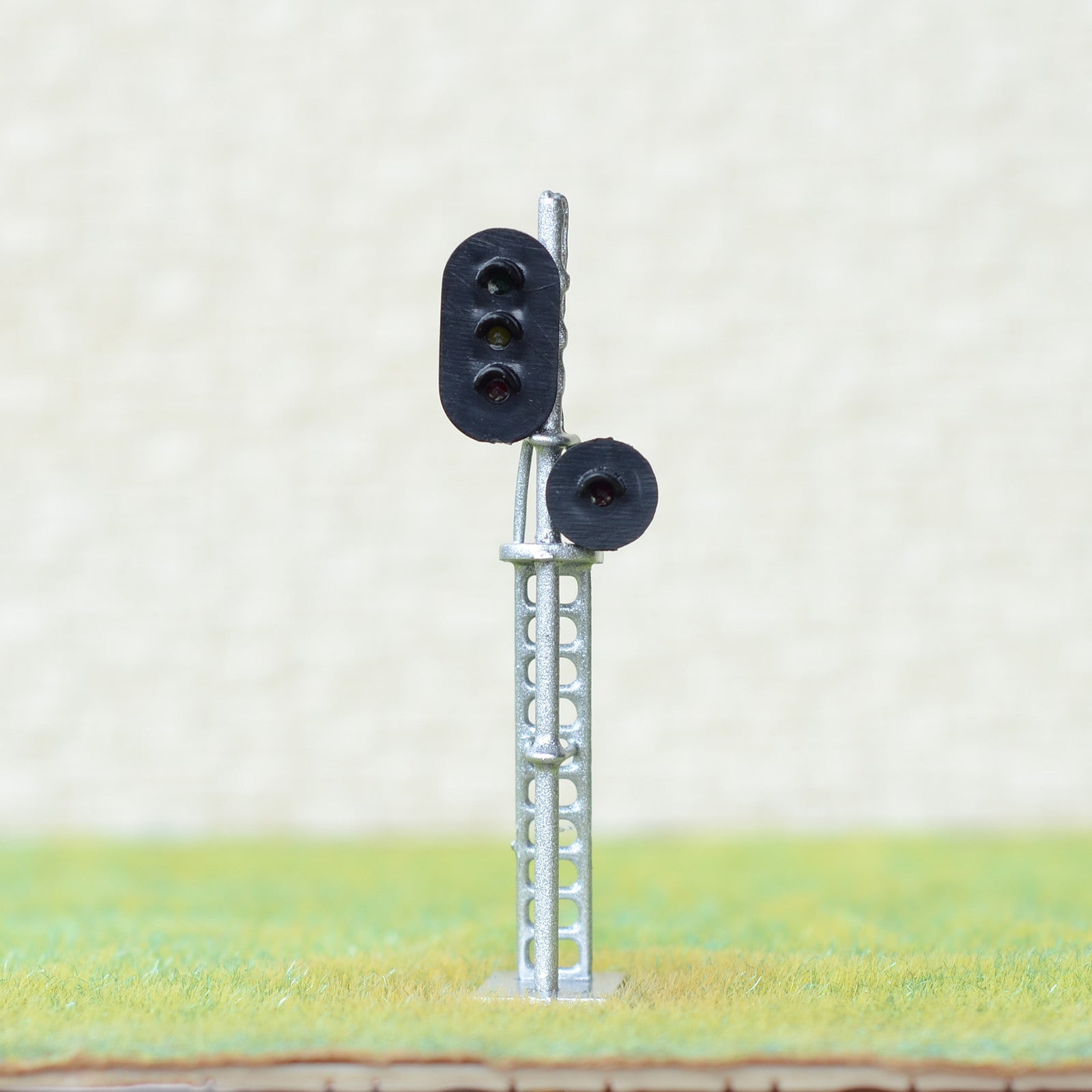1 x HO scale model train block signals railway LED light 2 heads silver #31