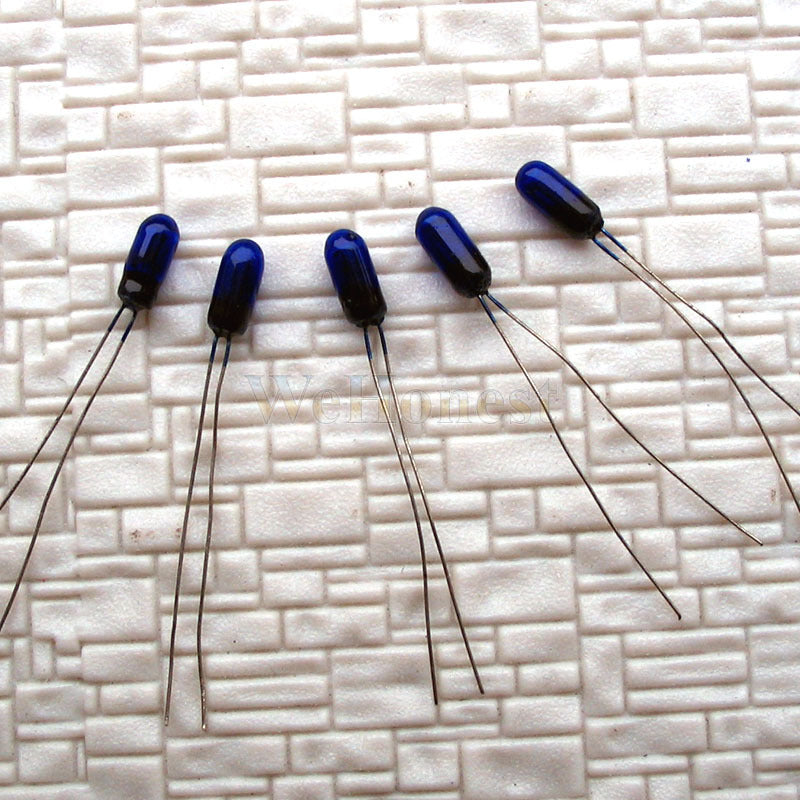 50 pcs Blue 3mm 12V 80mA Grain of Wheat Bulbs Long Life