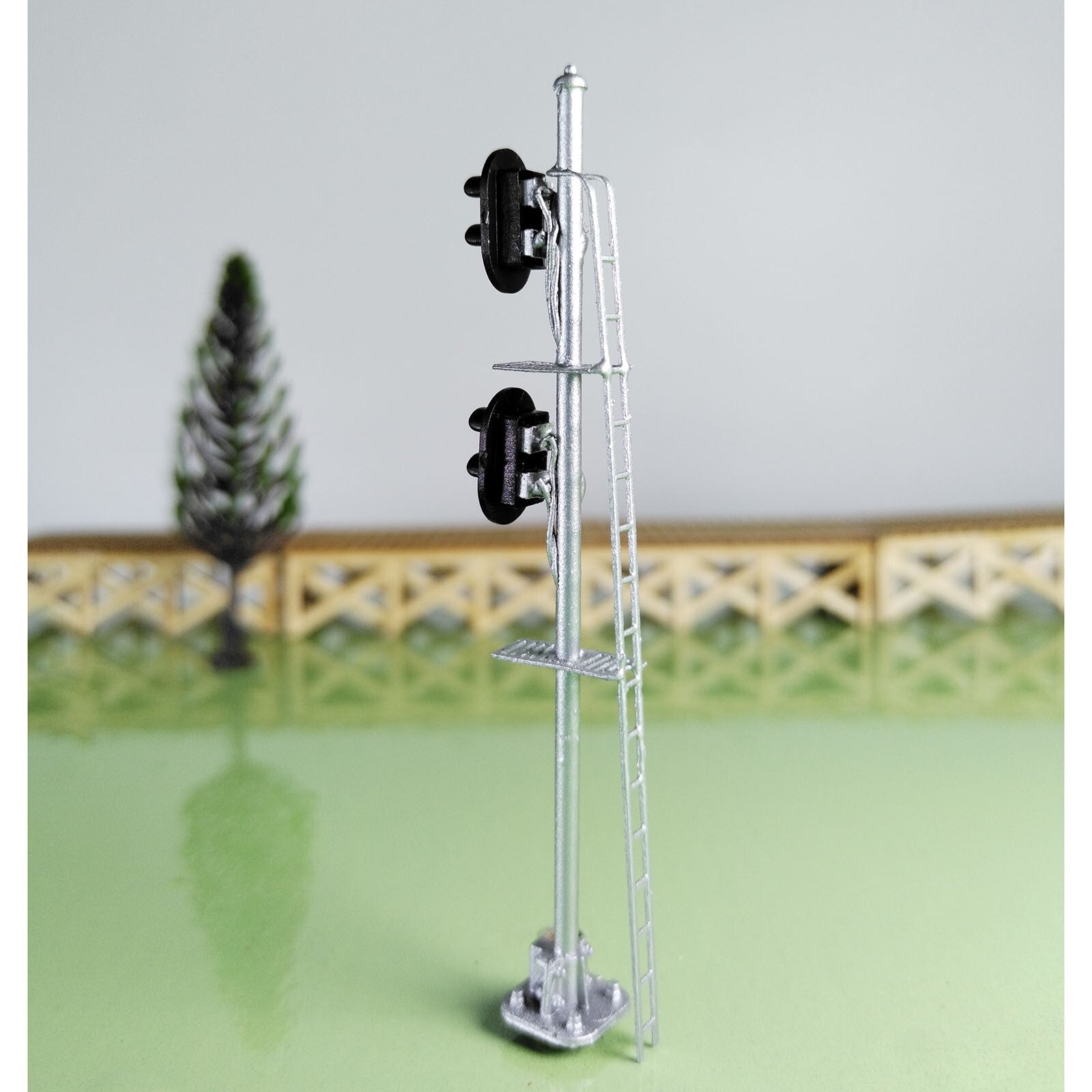 1 x HO scale model railroad 2 heads 2 aspects block signal LED made #K22Sg