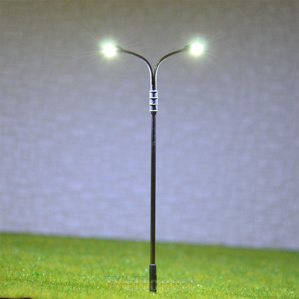 10 x OO / HO Scale Model Train Lamps Railroad Lamp posts Led Street Lights QD95D