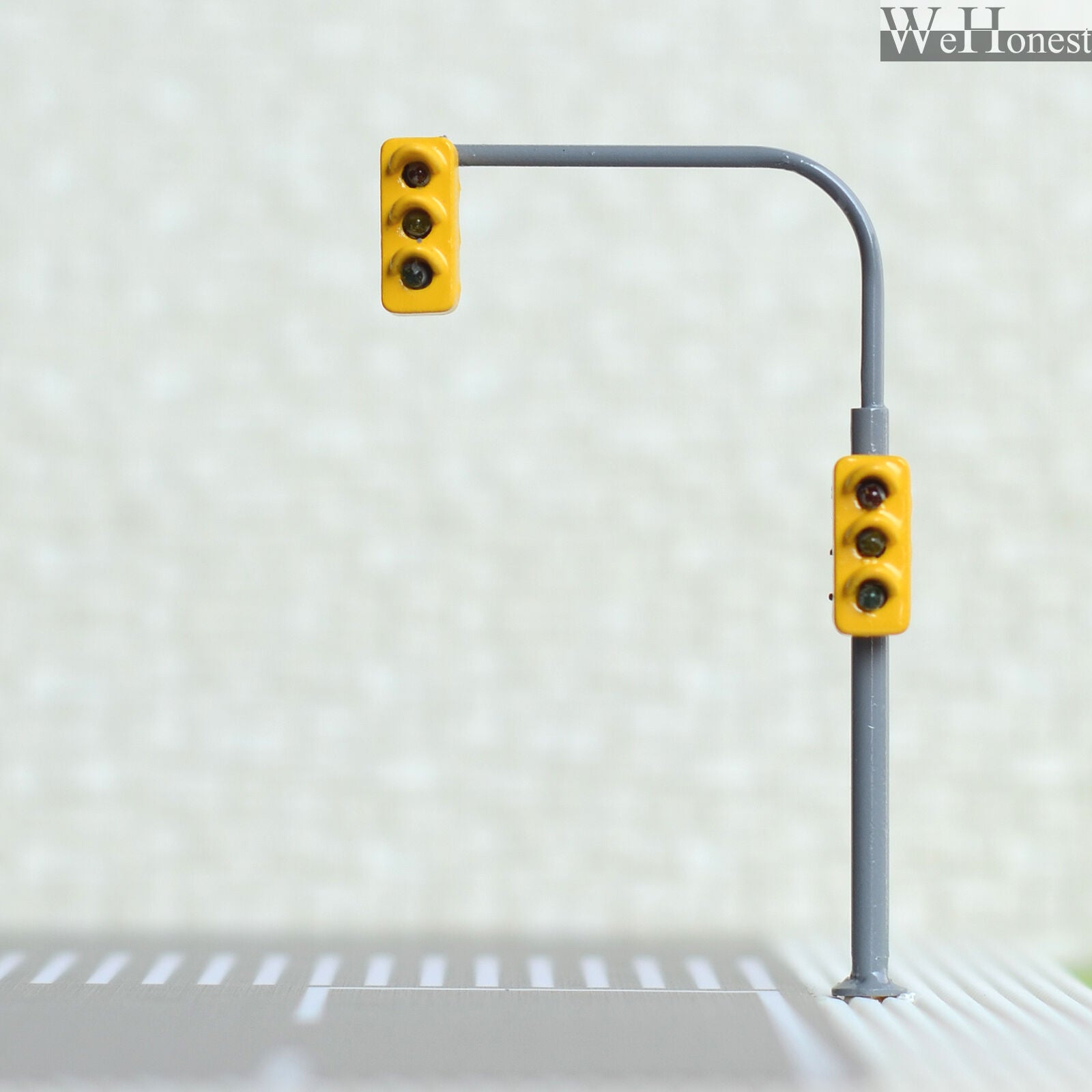 2 x traffic lights HO OO crossing walk model train led street signals #B3C3RHOR