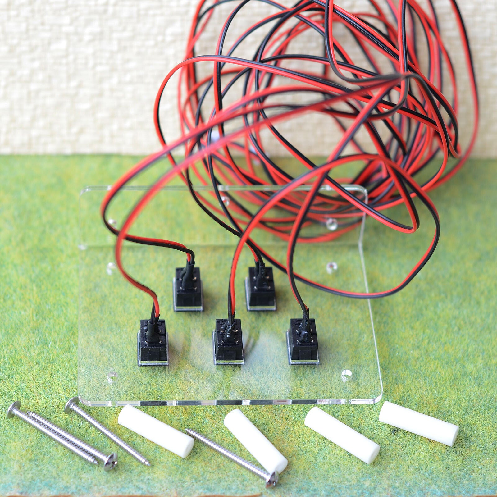 5 x wired 1m rocker switches mounted on board power control panel side install