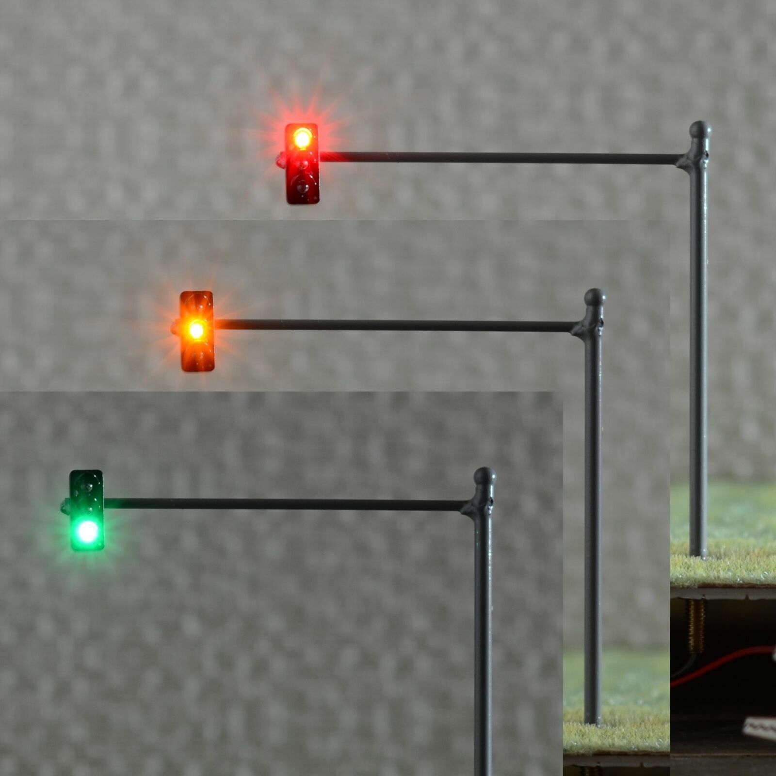 2 x HO OO traffic light signal LED model train crossing walk pedestrian #V1B3BL