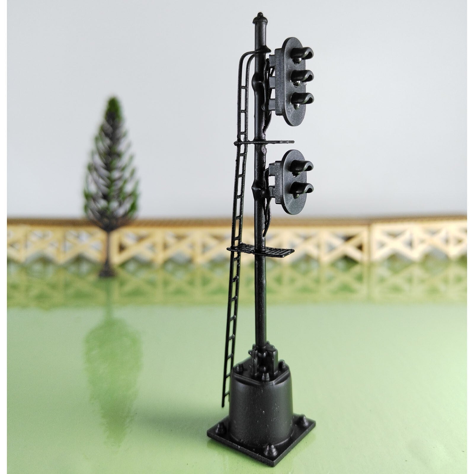 1 x HO scale model railroad 2 heads 2 + 3 aspects block signal LED made #K32SpBK
