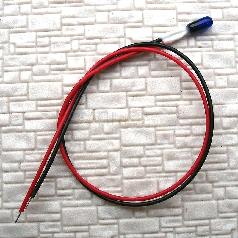 Grain of Wheat = 20 pcs 3mm Blue 12V 80mA wired Bulbs