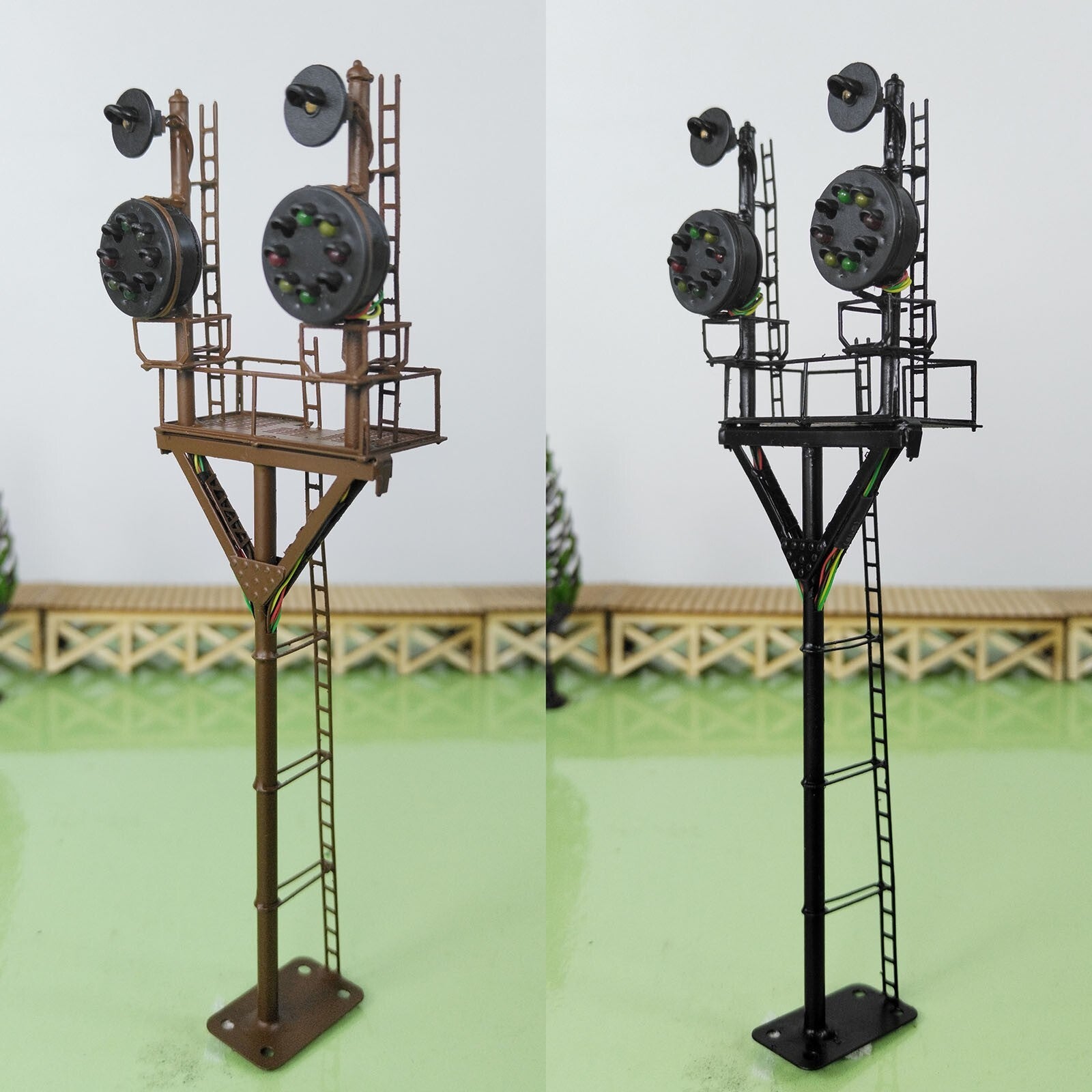 1 x HO scale model railroad tower CPL signal B&O goalpost with bracket  #LU1RU1