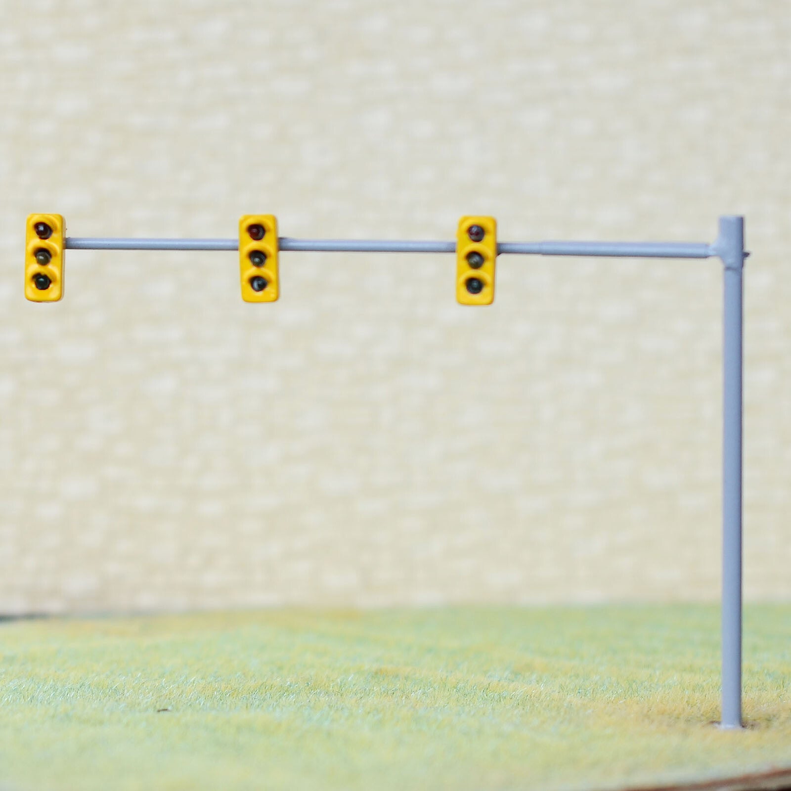 2 x HO / OO traffic light signal LED model train 3 lanes walk street sign #V3B3
