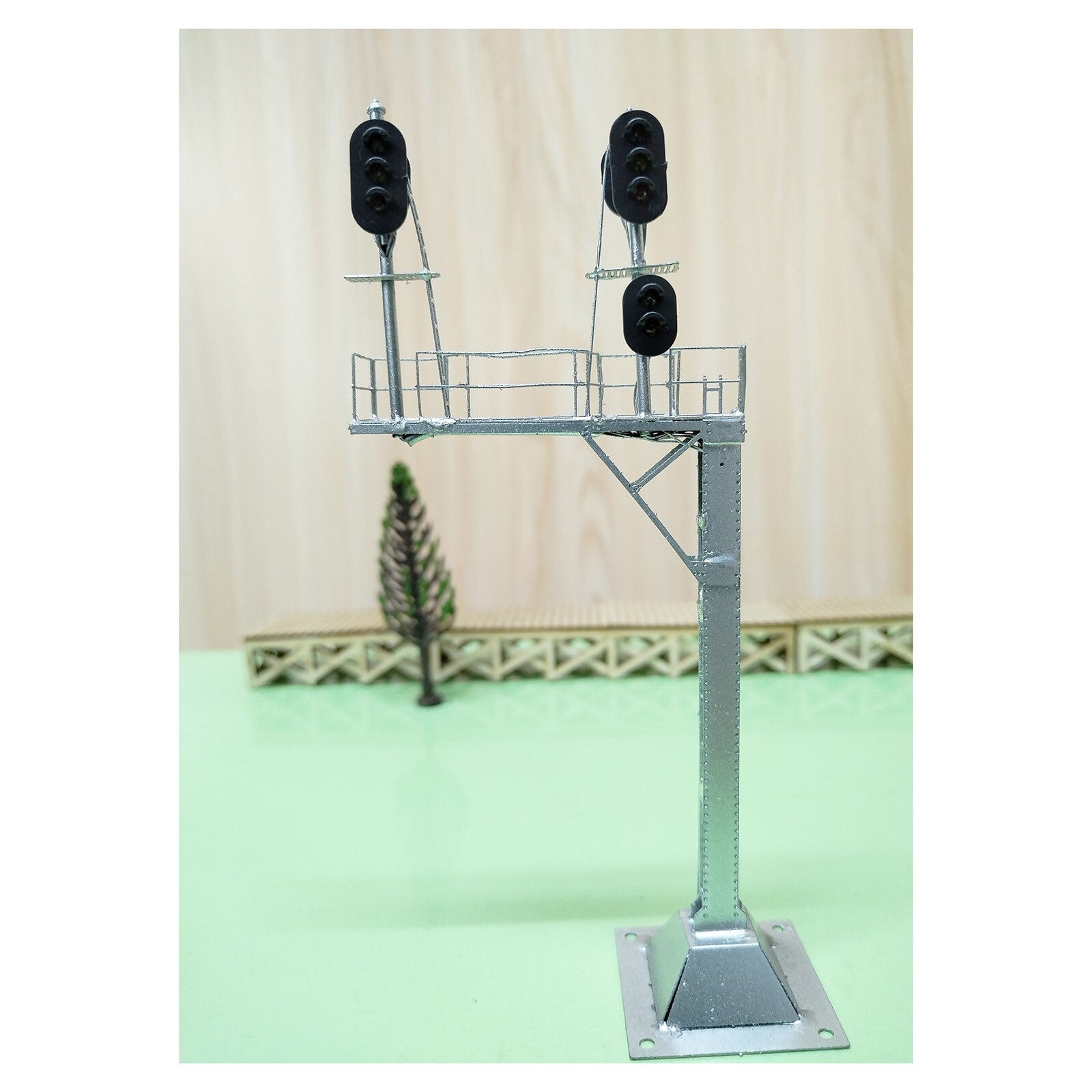 1 x HO scale cantilever block signal tower metal 5 heads 2 directions #CB42