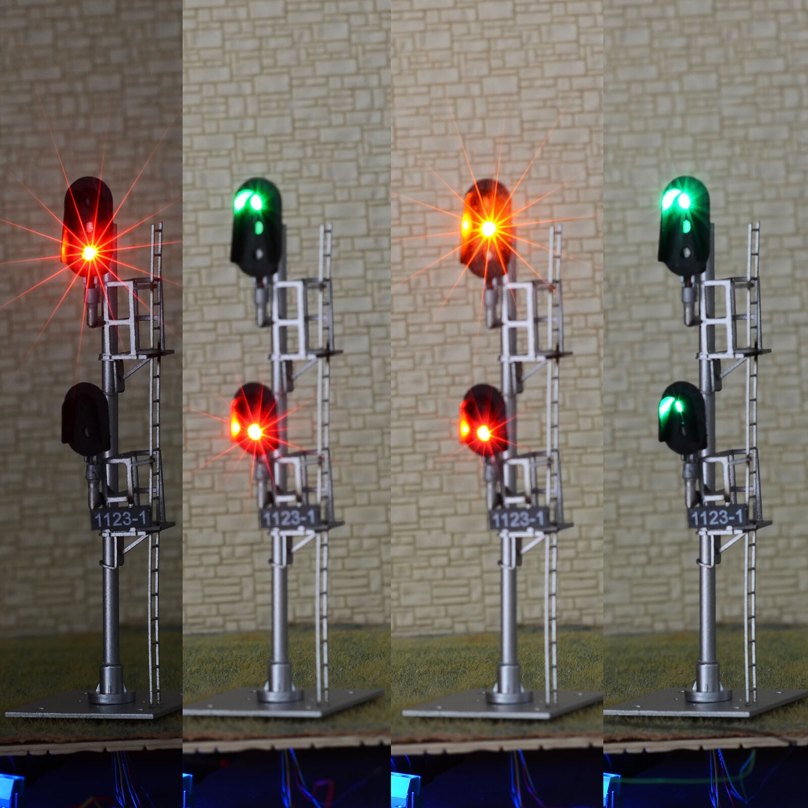 1 x HO scale model 3/2 colors block signal full sunshield metal 2 targets #U3D2