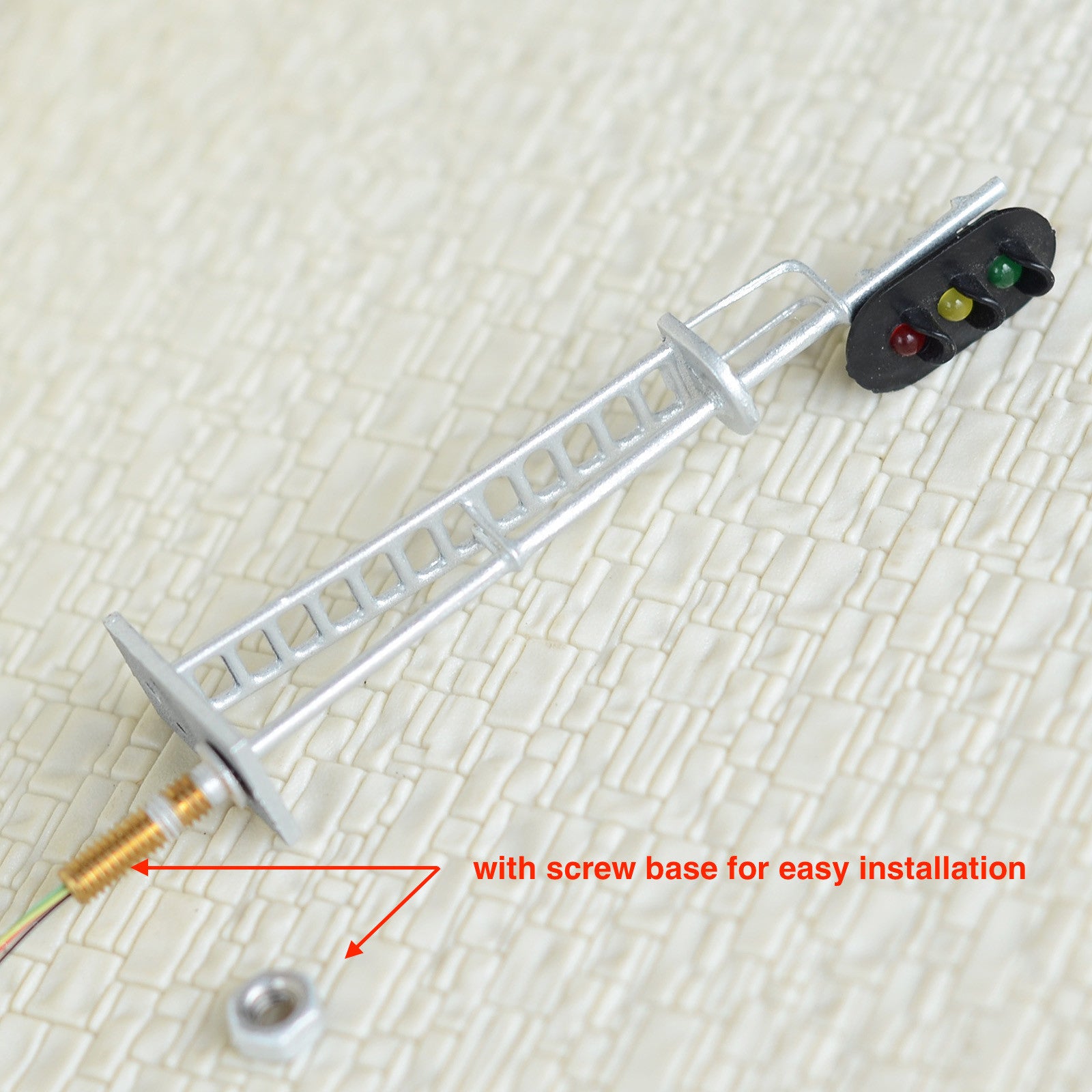 1 x HO scale model train block signals railway LED light 3 aspect silver #87S3MD