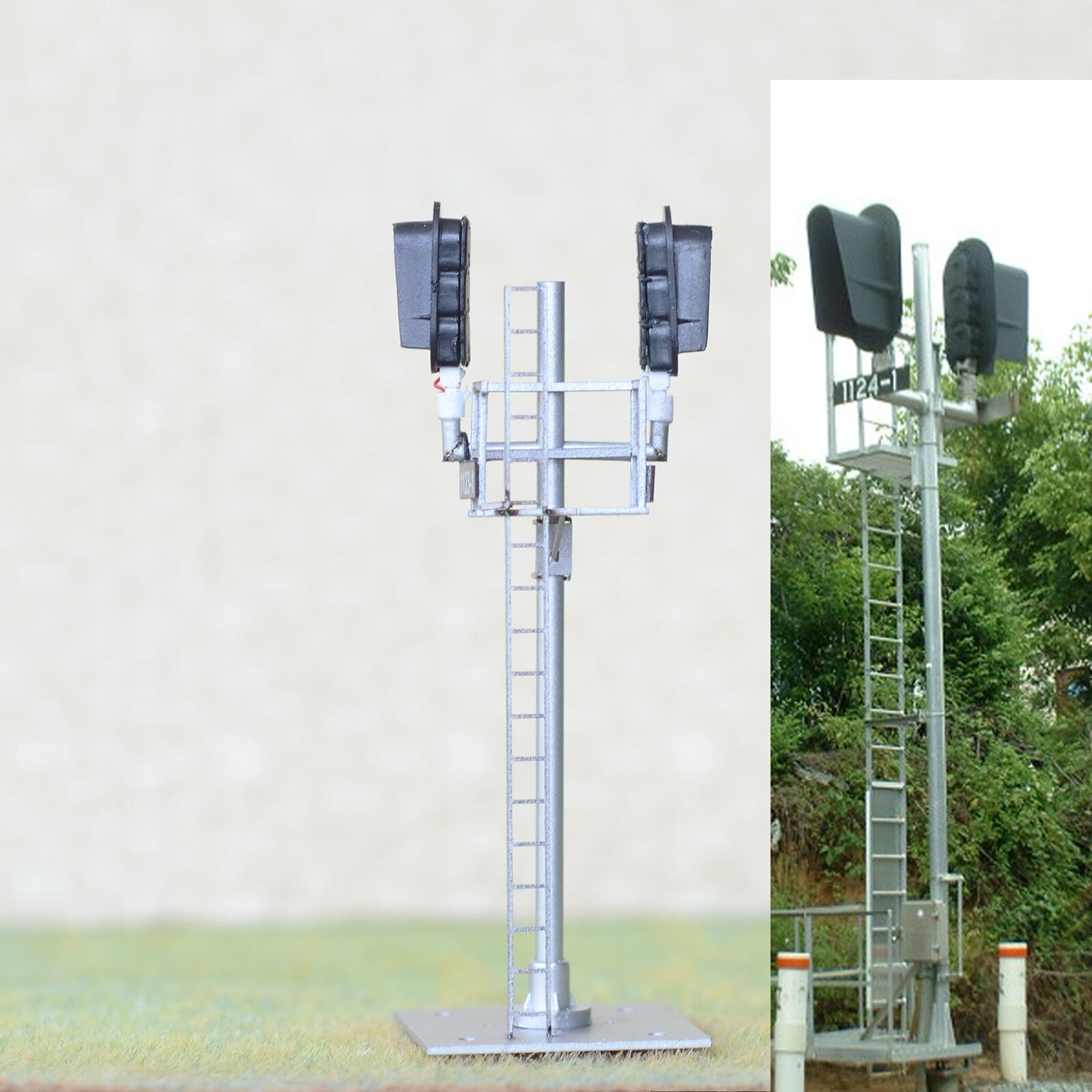 1 x HO scale model 3 colors block signal full sunshield fine metal 2 targets #P2