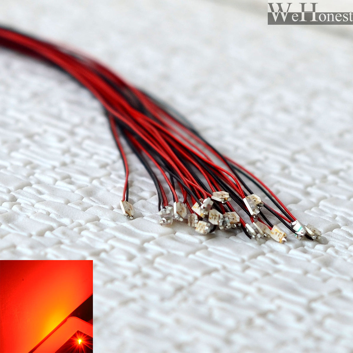 15 x Pre Wired Red #1206 SMD led street Lights Pre-soldered lamps HO N