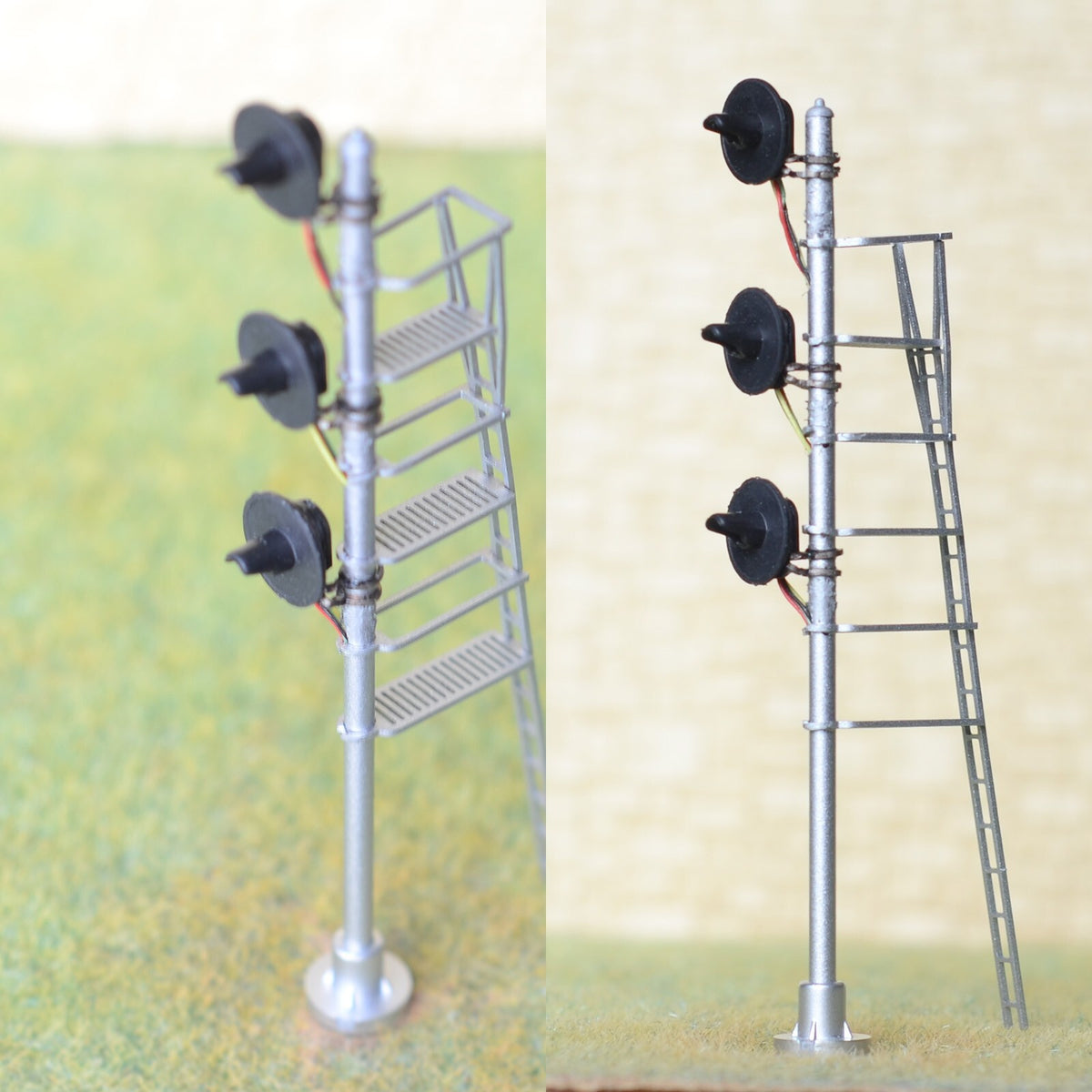 1 x HO scale model railroad LED searchlight signal 3-colors metal 3 he