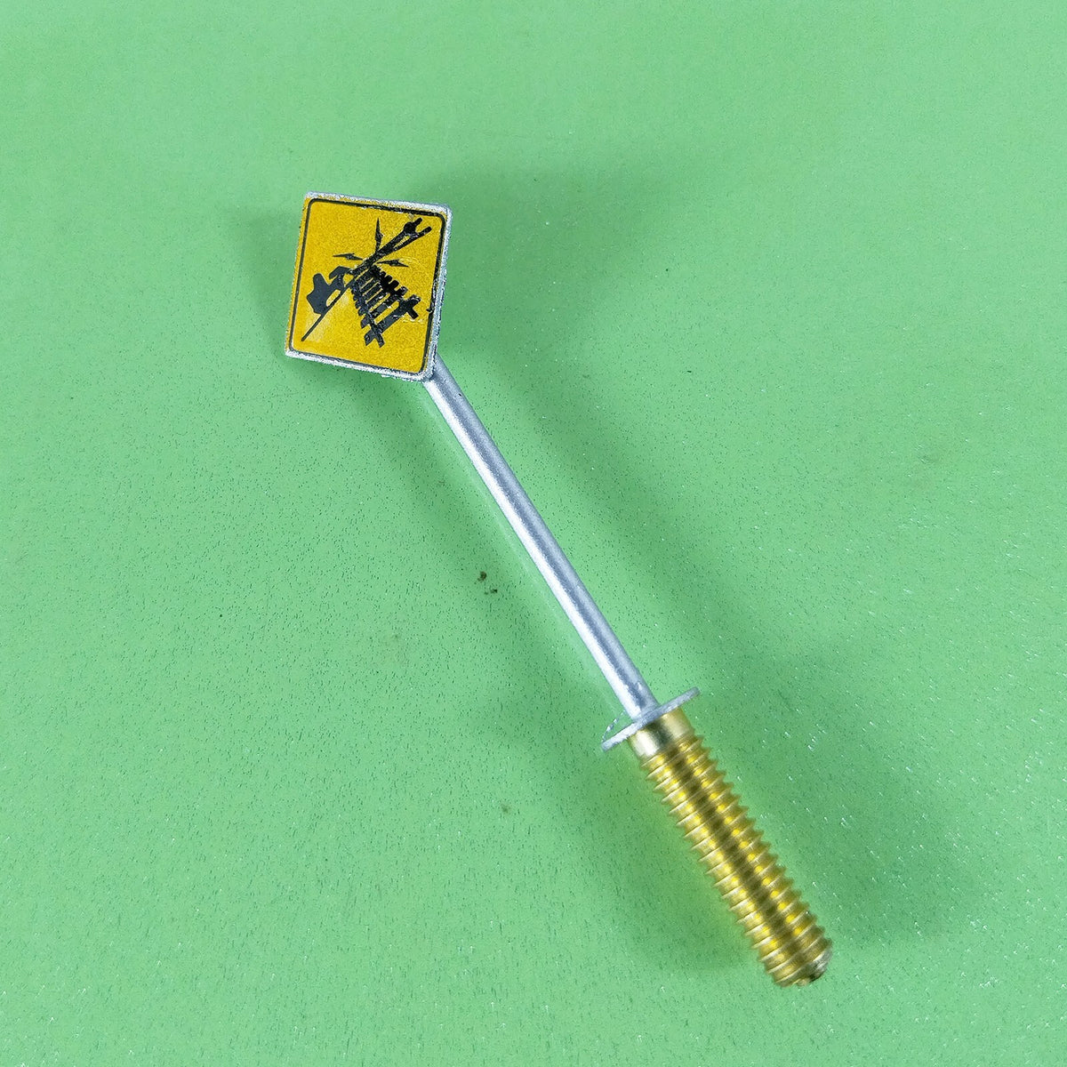 2 x HO scale railroad warning sign Caution Track sign trackside traffi