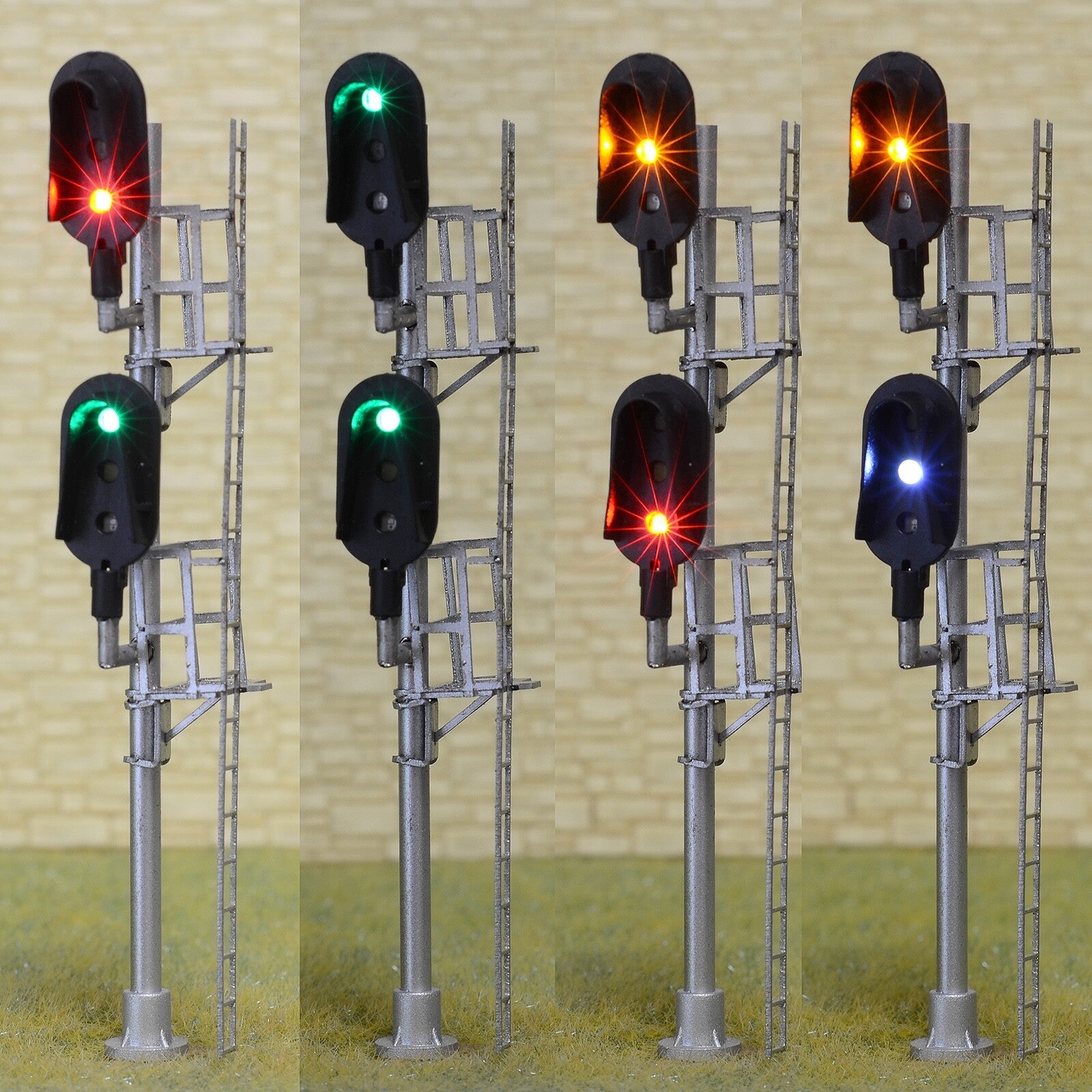 1 x HO scale 2 Head 3-color block signal Darth Vader intermediate distant #F2W