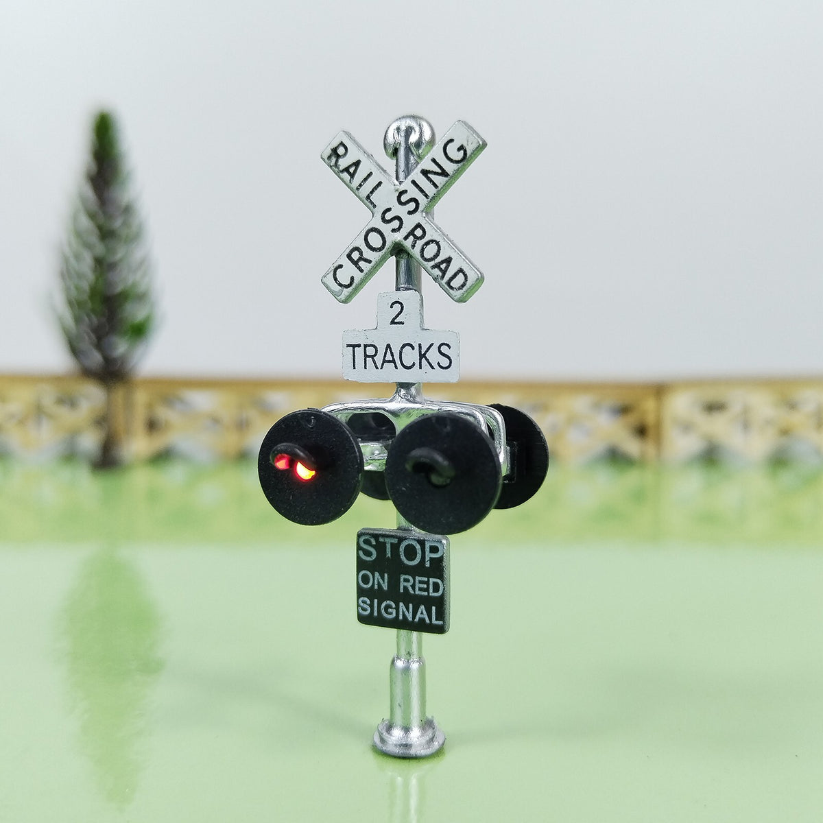 1 x HO scale railroad grade crossing signals LED made with bell sign