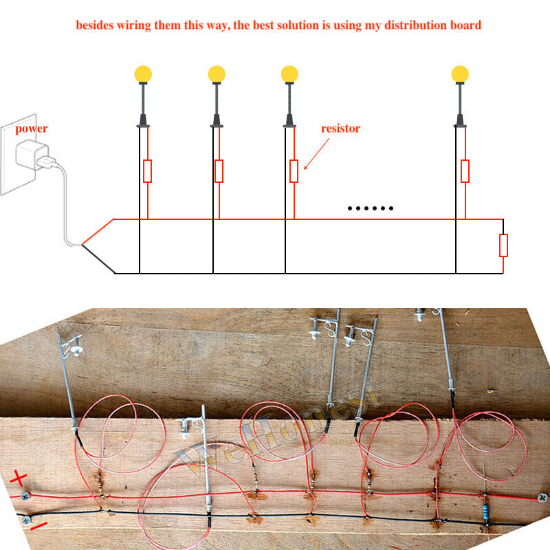 10 x O scale LED ceiling lights model chandelier street hanging lamp post #R60BL