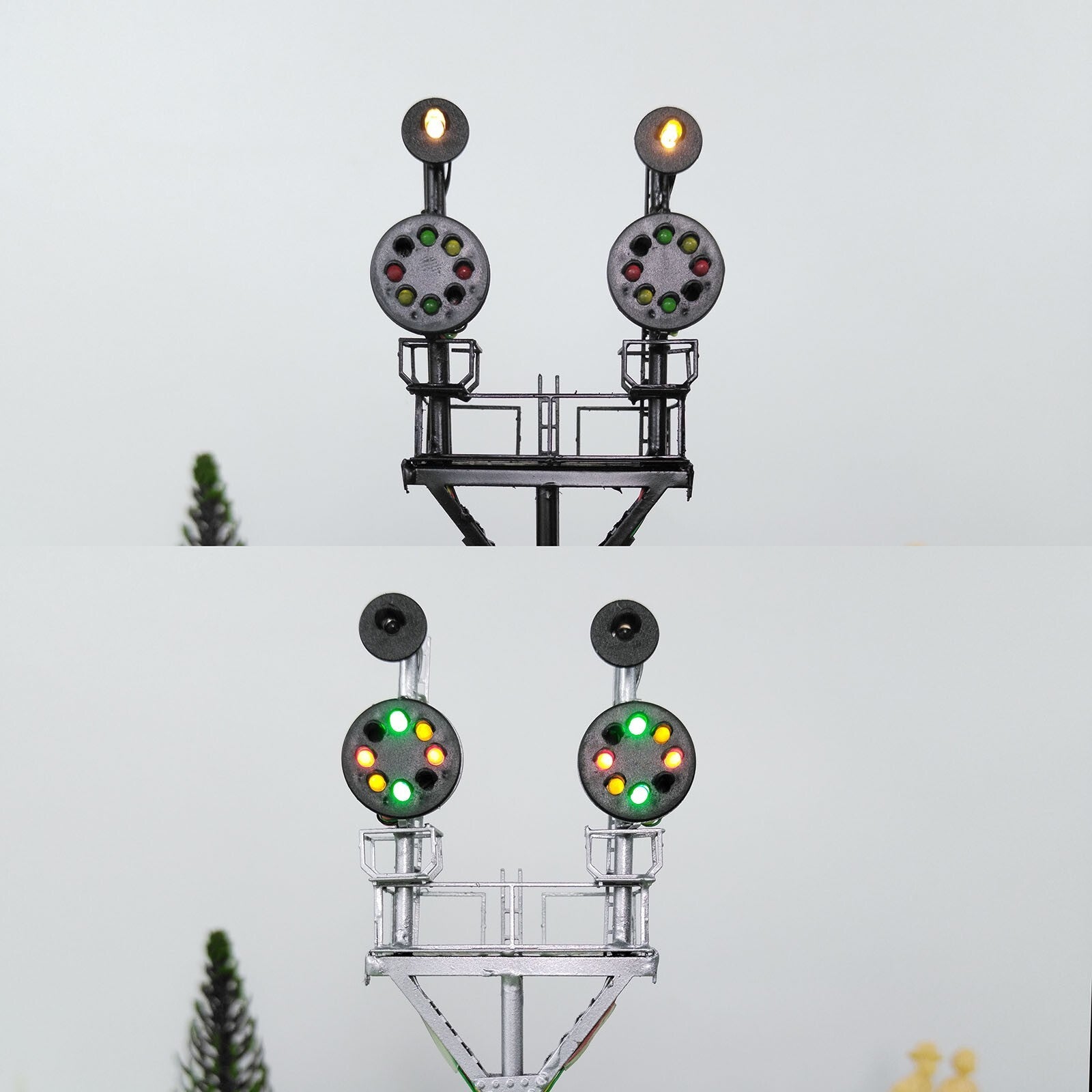 1 x HO scale model railroad tower CPL signal B&O goalpost with bracket  #LU1RU1