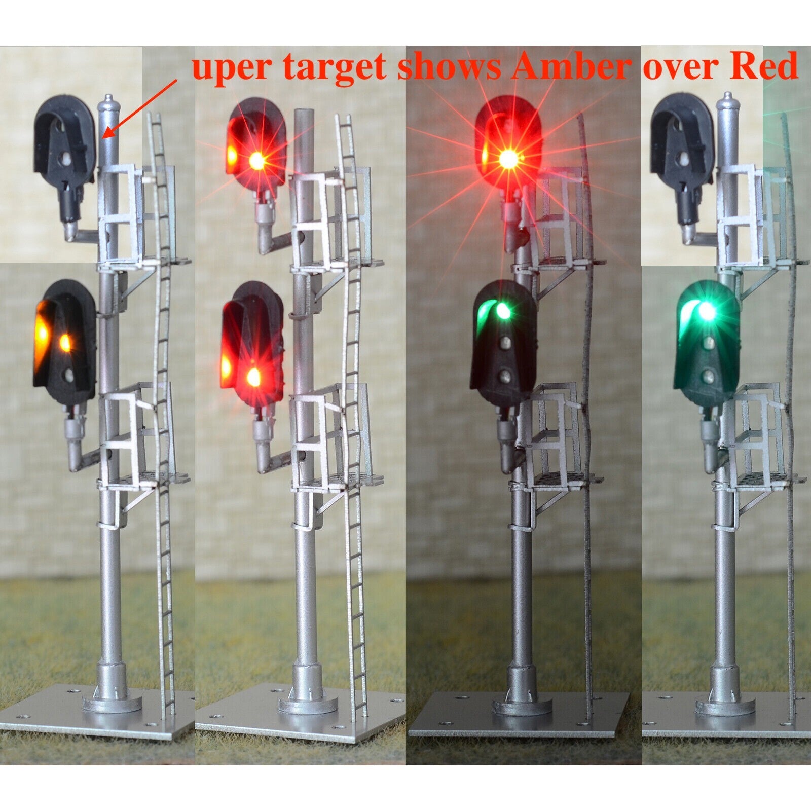 1 x HO scale colors block signal snow shield 2 heads Darth Vader style #U2yrD3