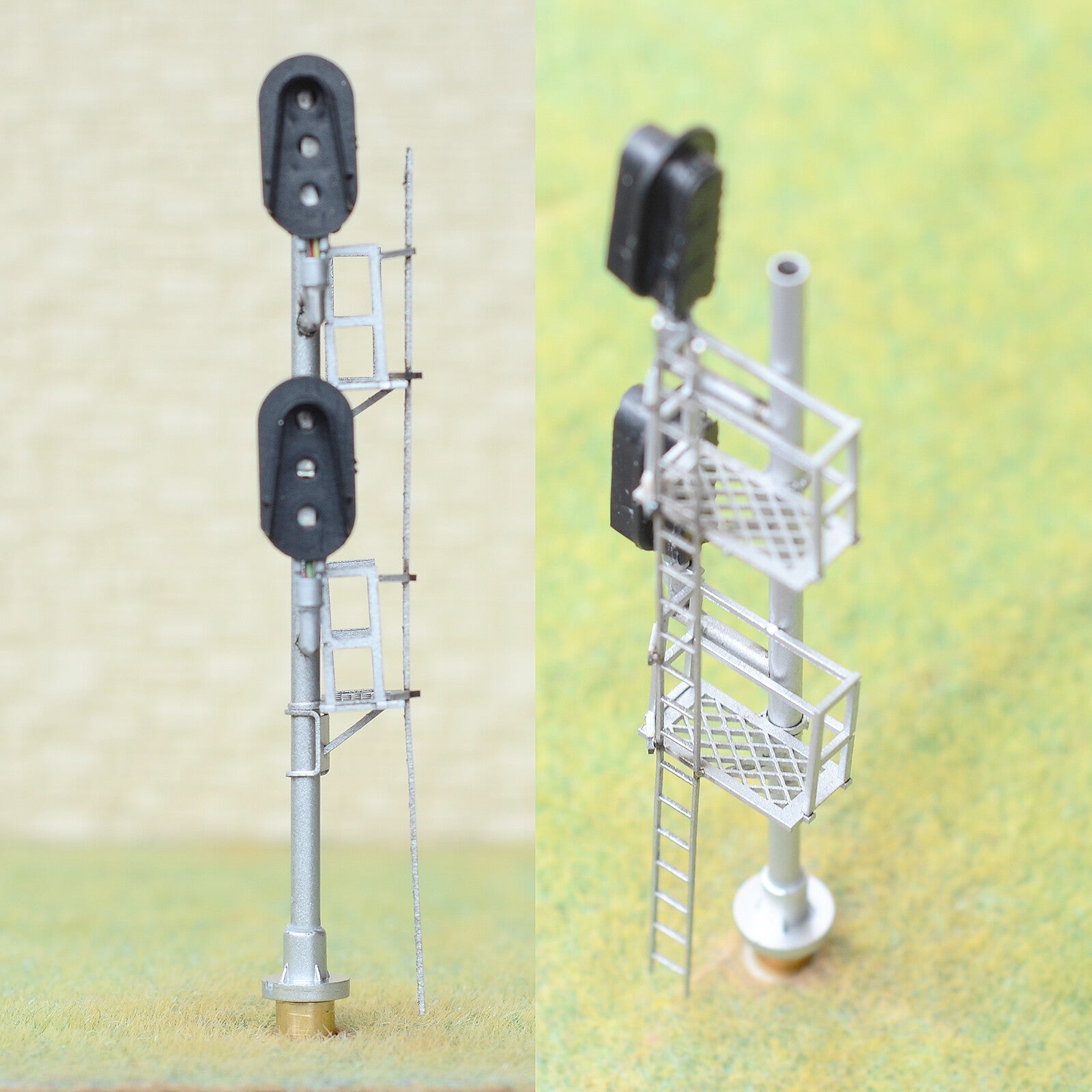 1 x HO scale 2 Head 3-color block signal intermediate point distant diverge #F2T