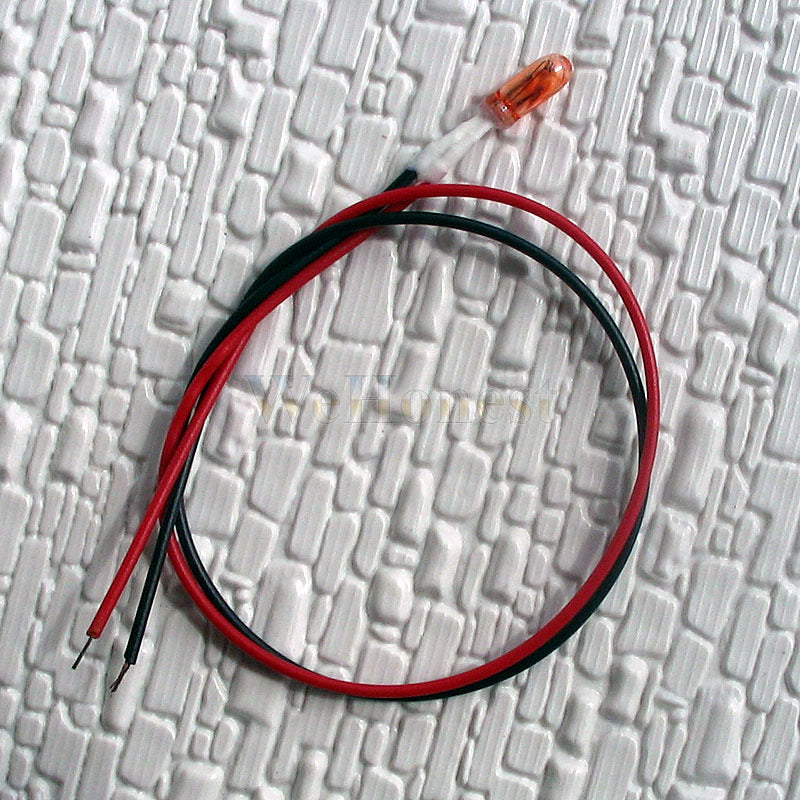Grain of Wheat = 20 pcs 3mm Orange 12V 80mA wired Bulbs