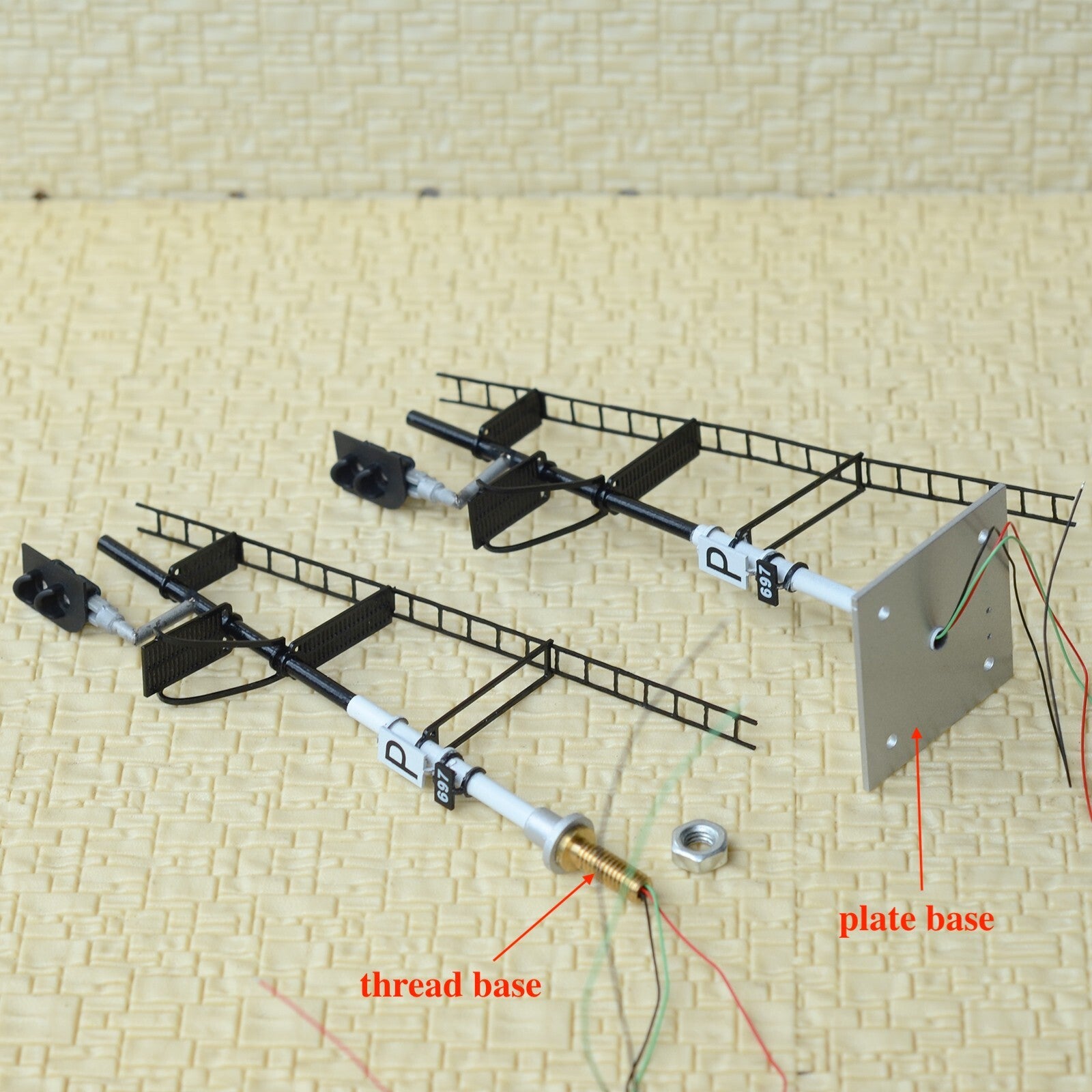 1 x HO scale model railroad European block signal light 2 aspects metal #ES2F