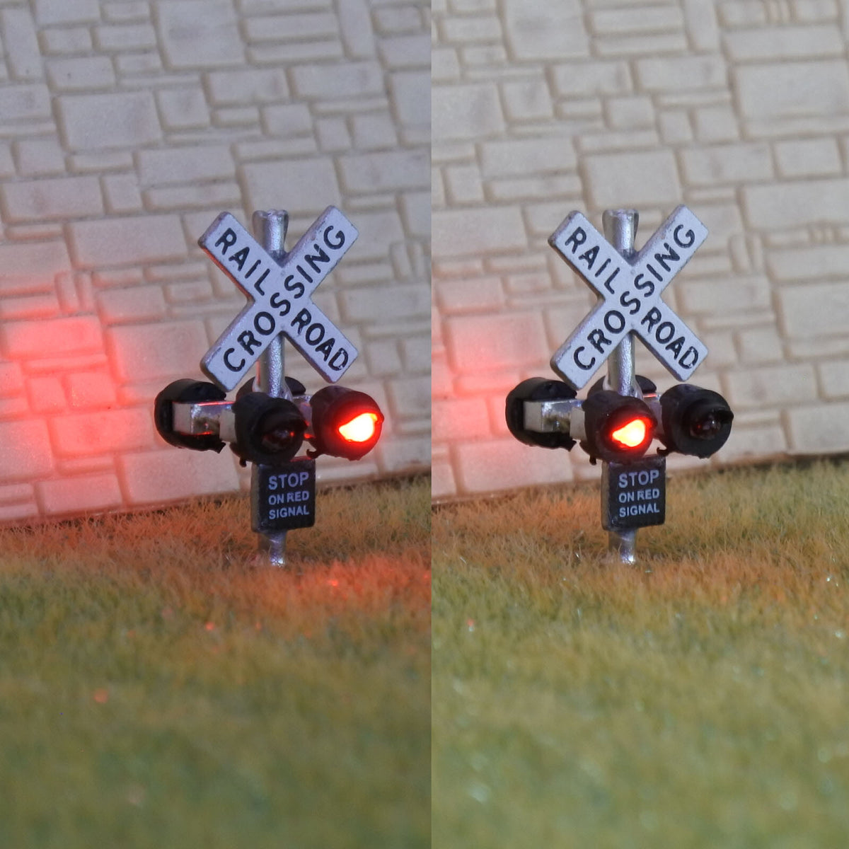 1 x N scale model railroad grade crossing signal light LED made #csnSL