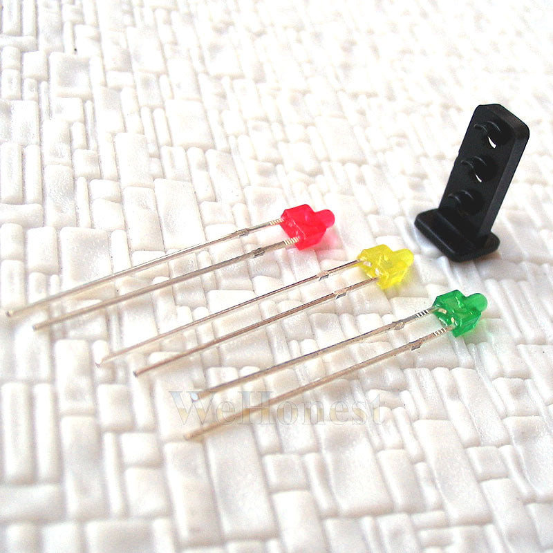 12 pcs heads with 2mm LEDs for HO Railroad Dwarf Signal