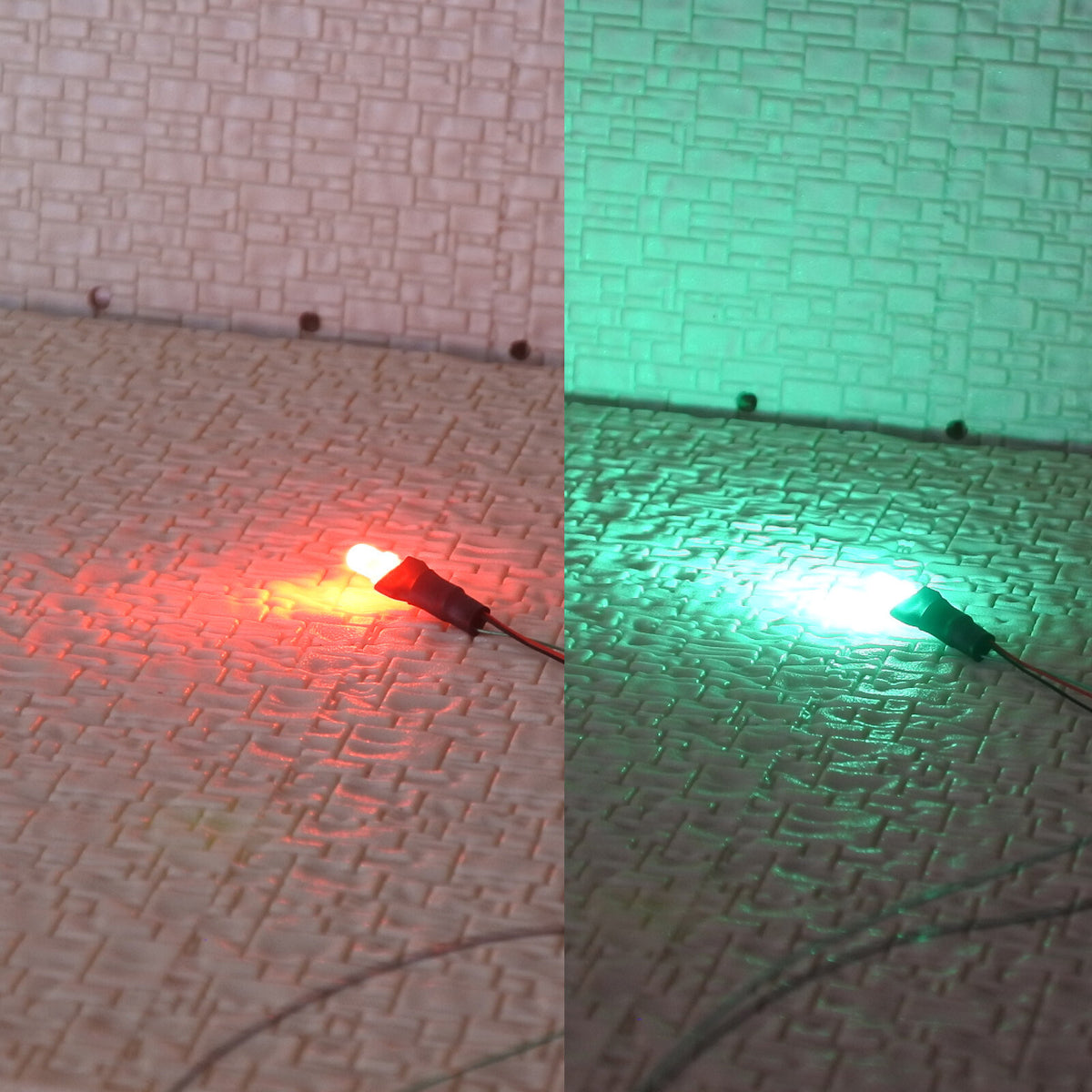 10 x pre-soldered 3mm bicolor LEDs common anode Red/Green wired 12V DC