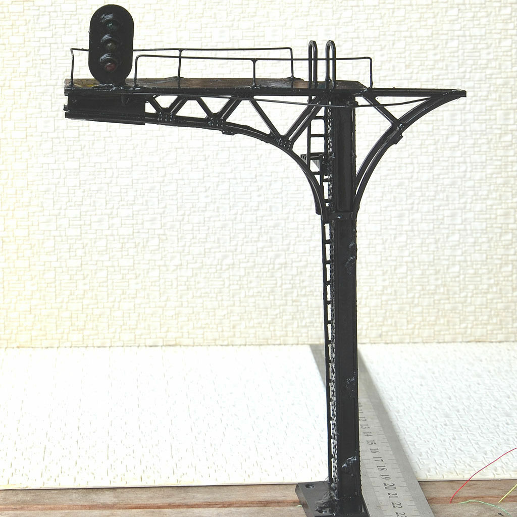 1 x O scale 1:48 cantilever block signal tower prewired LEDs 3 aspects