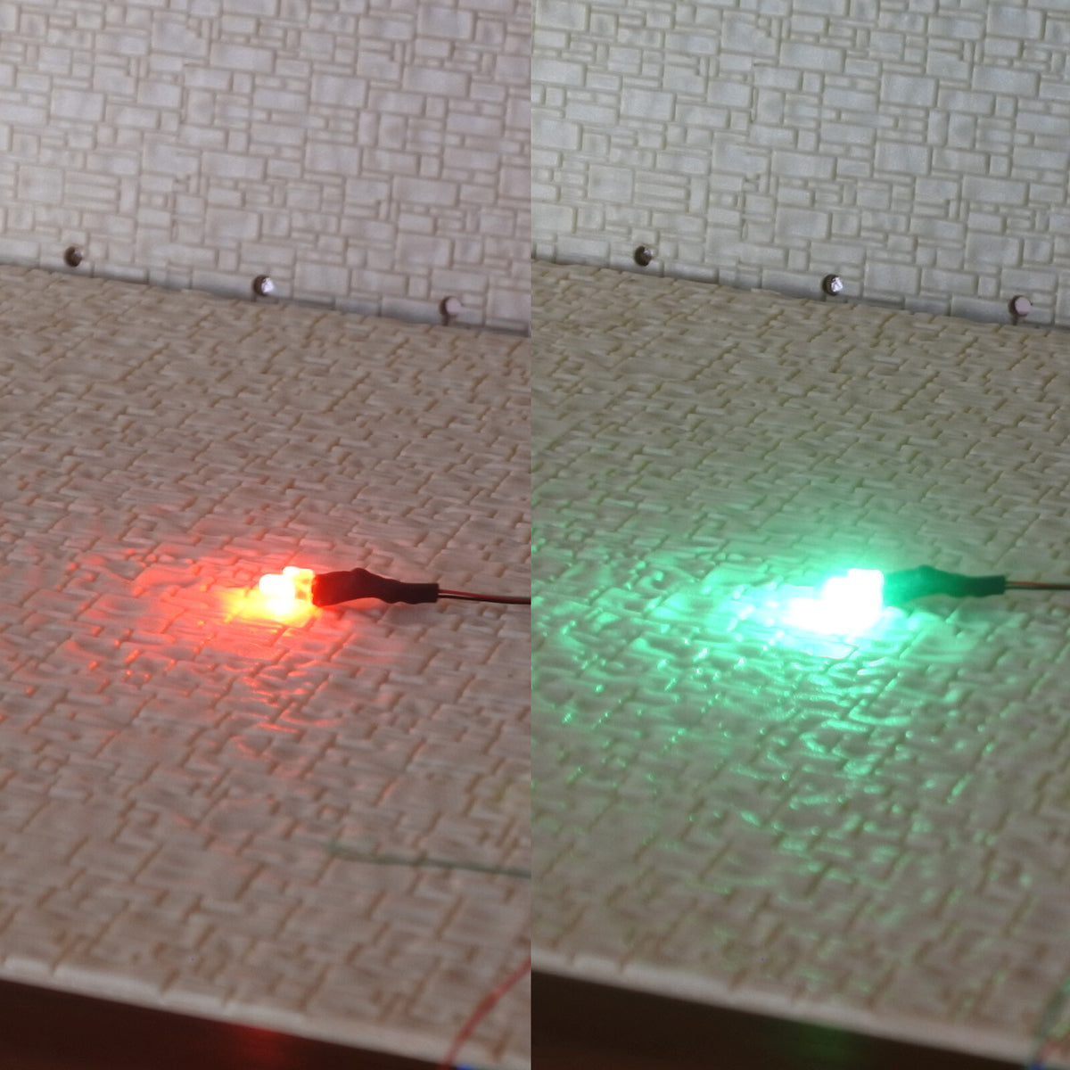 10 x pre-soldered 2mm bicolor LEDs flashing red + constant green wired