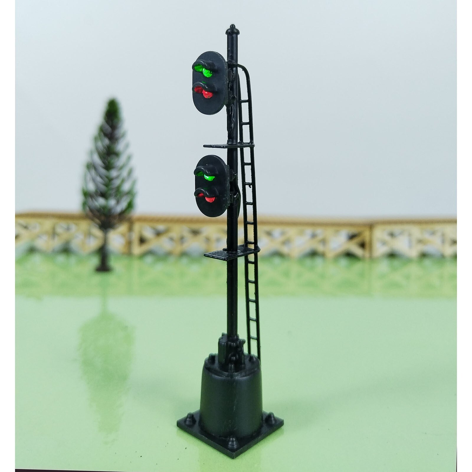 1 x HO scale model railroad 2 heads 2 aspects block signal LED made #K22SpBK