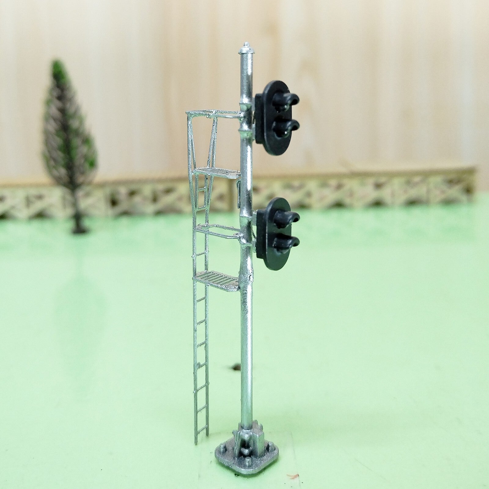 1 x HO scale model railroad 2 heads block signal LED made Green/Red light #K22Ky