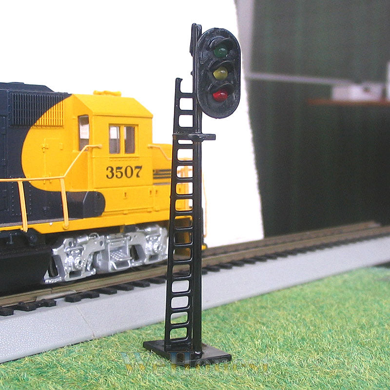 5 pcs OO or HO Scale LEDs Made Railway Signals 3 lights Block Signals G/Y/R #N