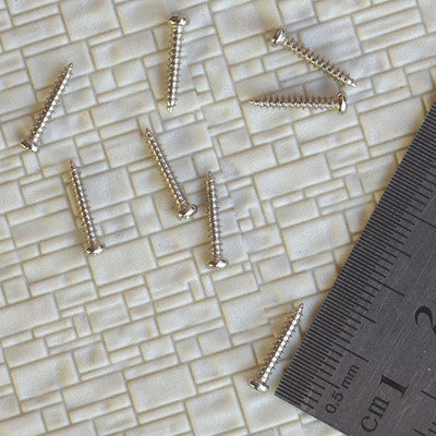 200 pcs Mini Tiny Silver Self Tapping Screws 2mm x 12mm